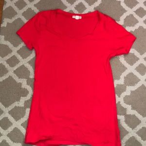 A red T-shirt